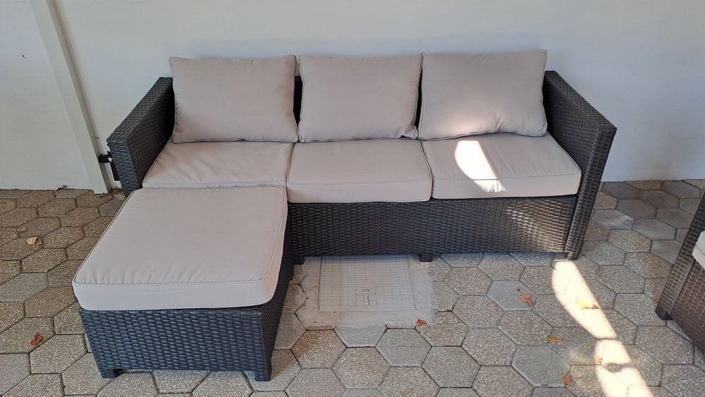 Sofa exterior em rattan