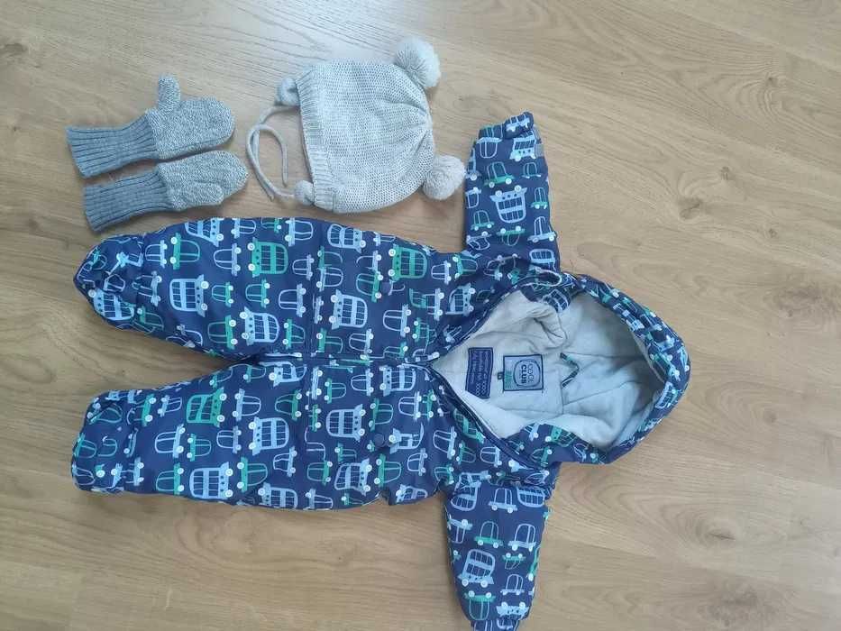 Kombinezon rozm 74 + czapka + rękawiczki - używane