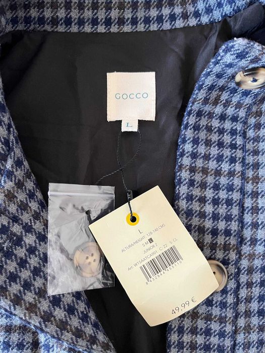 Sobrecamisa Gocco pied-de-poule azul, 8-10 anos (L)