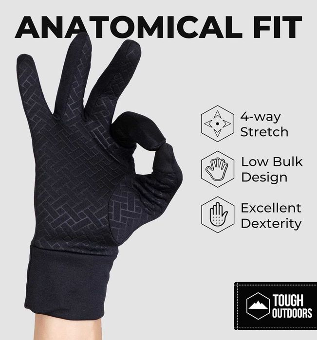 Tough Outdoors rękawice do biegania L/XL na rower termiczne dotykowe