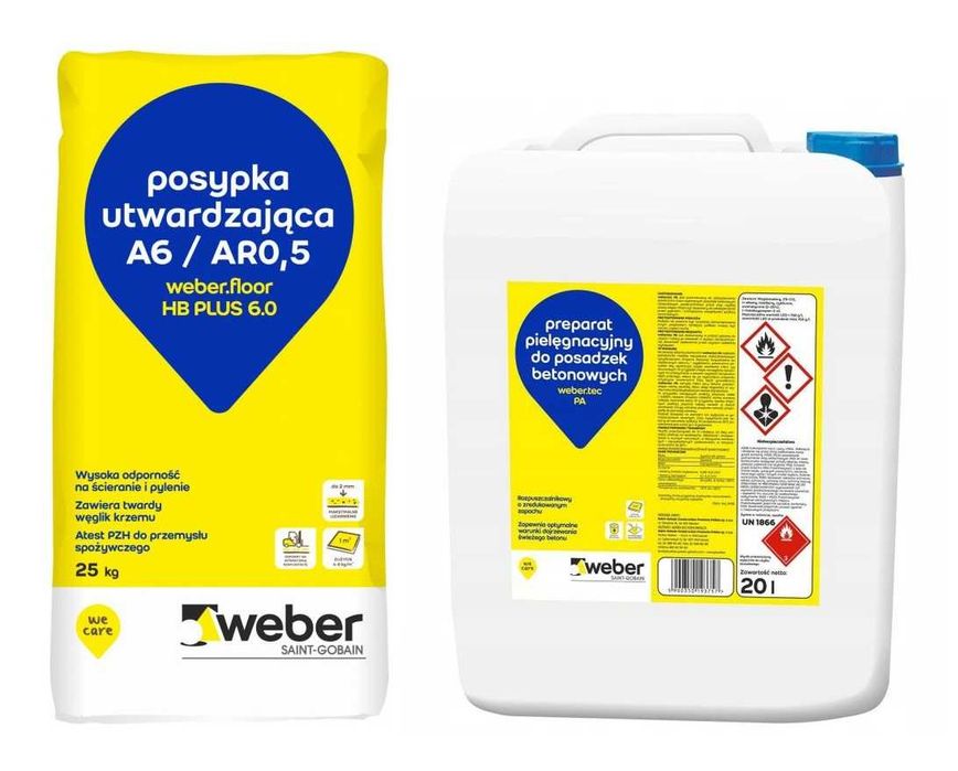 Posypka WEBER HB utwardzająca do betonu posadzek wylewek przemysłowych