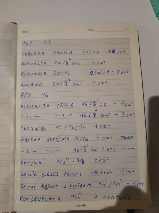 Kształtki pex 20 i 16