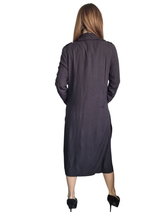 Długa narzutka H&M czarna rozmiar s 36 plaszcz