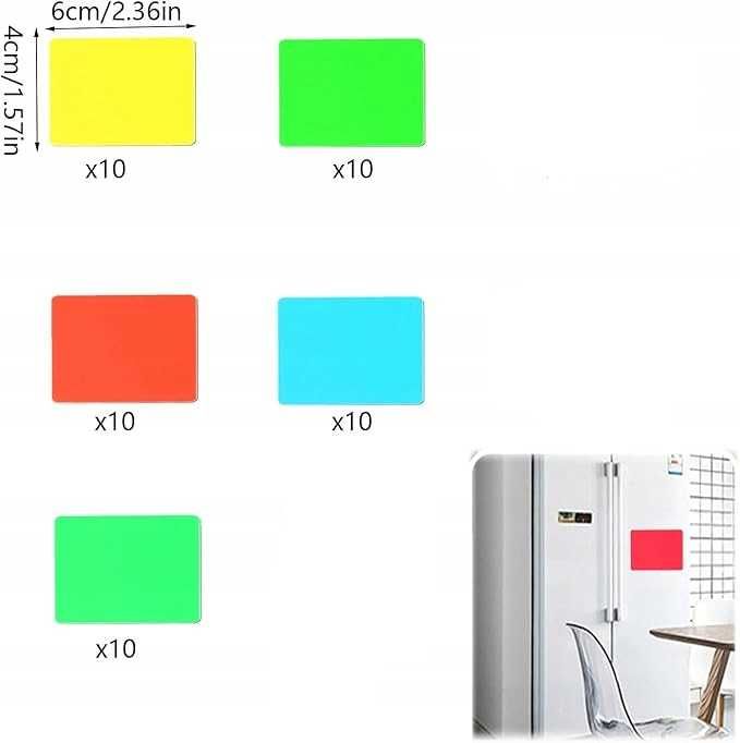 50 szt. kolorowy magnes na lodówke 6x4cm