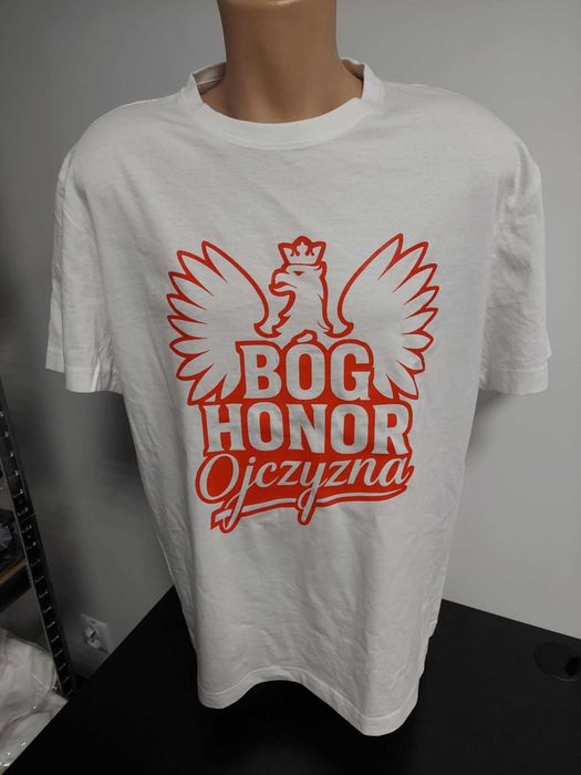 Koszulka patriotyczna t-shirt orzeł polska godło Bóg Honor Ojczyzna XL