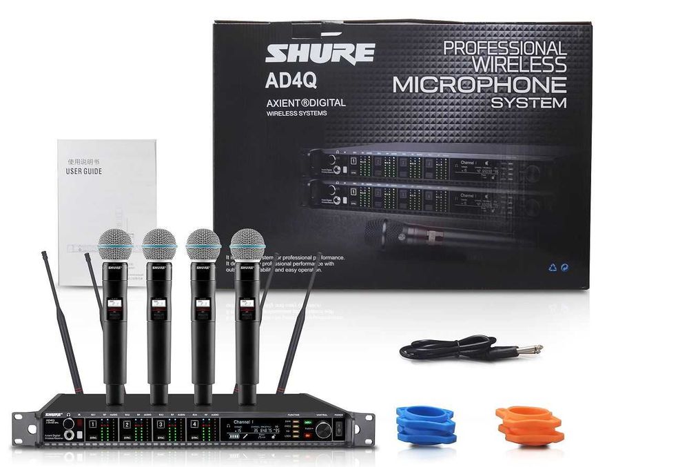 Радіосистема з 4шт мікрофонами SHURE AD4Q Beta 58A SM58 87A KSM8 9 11