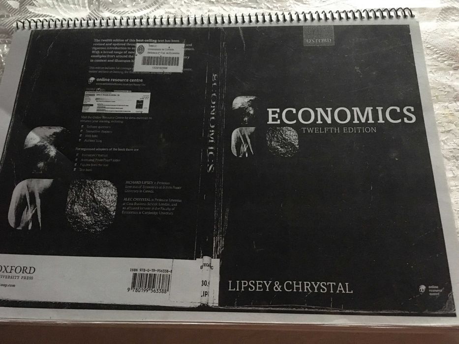 Economics, Lipsey & Chrystal, Oxford Press Twelfth Edition