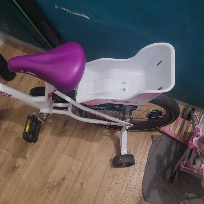 Детский велосипед Crosser Kids Bike 16″ бело - фиолетовый
