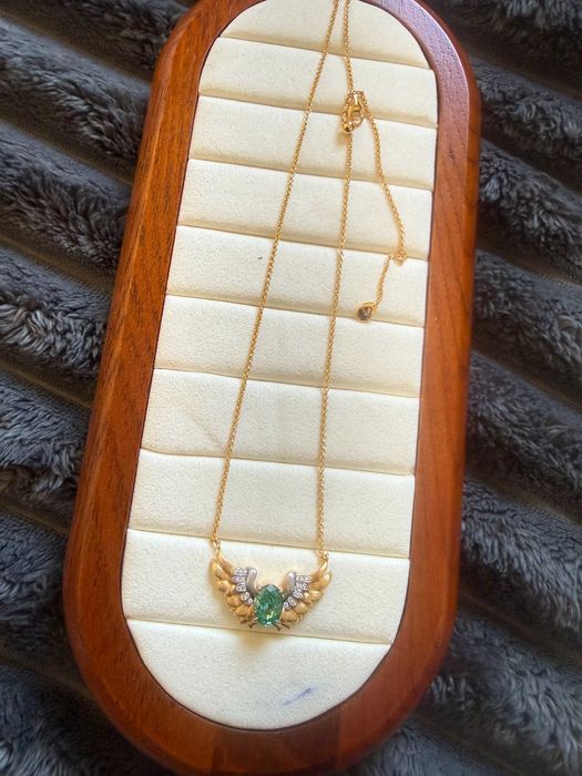 Colar com Pendente de Asas e Cristais - Prata de Lei 925 necklace