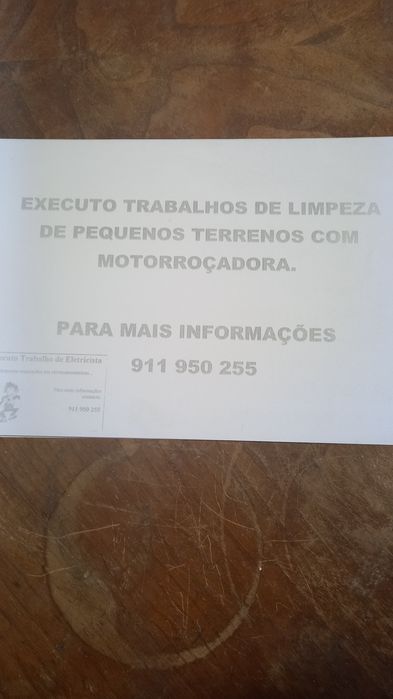Faço pequenas limpezas de terrenos com motoroçadora e pequenas limpezas de árvores