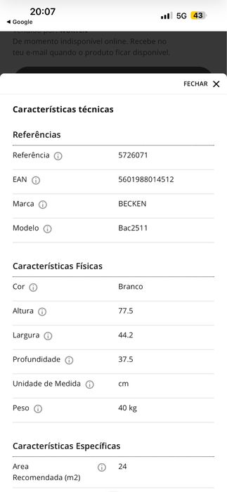 Ar condicionada portatil Becken