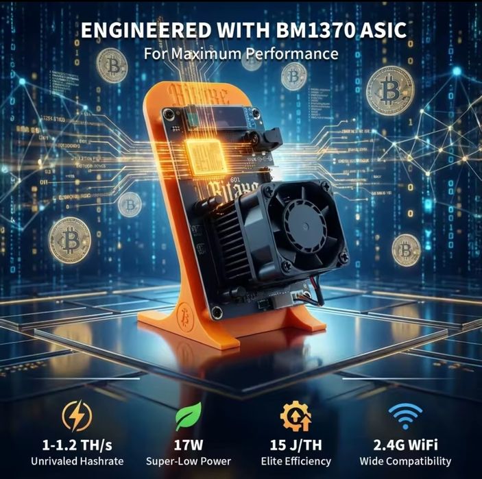 STARMINER Smart, Біткоін майнер Bitaxe Gamma 601 Solo Miner 1.2Th/s 18-25W, УЦІНКА
