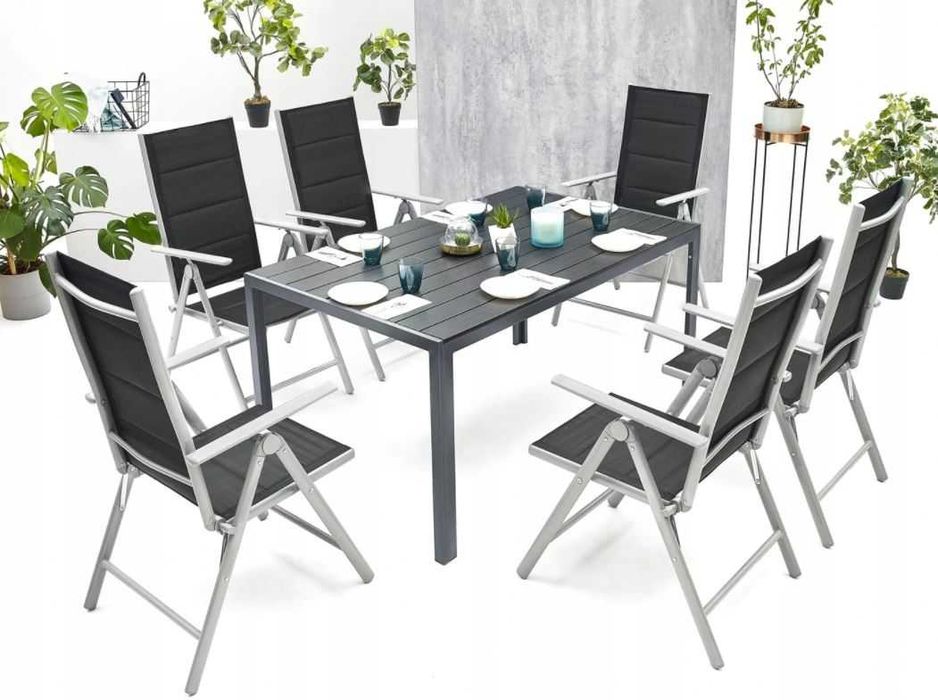 Meble Ogrodowe Zestaw STÓŁ 6+1 NA TARAS BALKON