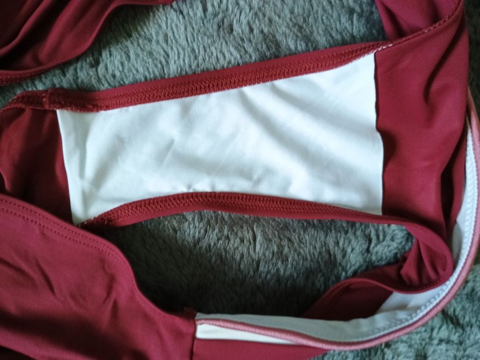 Dół od bikini Trójkolorowe bordowe klasyczne Esprit