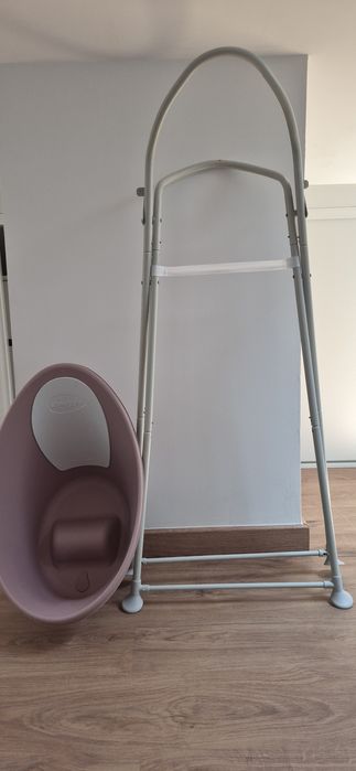 Banheira de Bebé Shnuggle (Rosa) + Suporte Elevatório Dobrável – Como Nova! Usada 4 Meses!