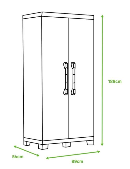 Armário em PVC - novo - preto 2 portas 188x89x54