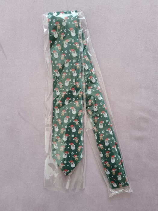 Męski krawat we wzorki ze św Mikołajem SANTA