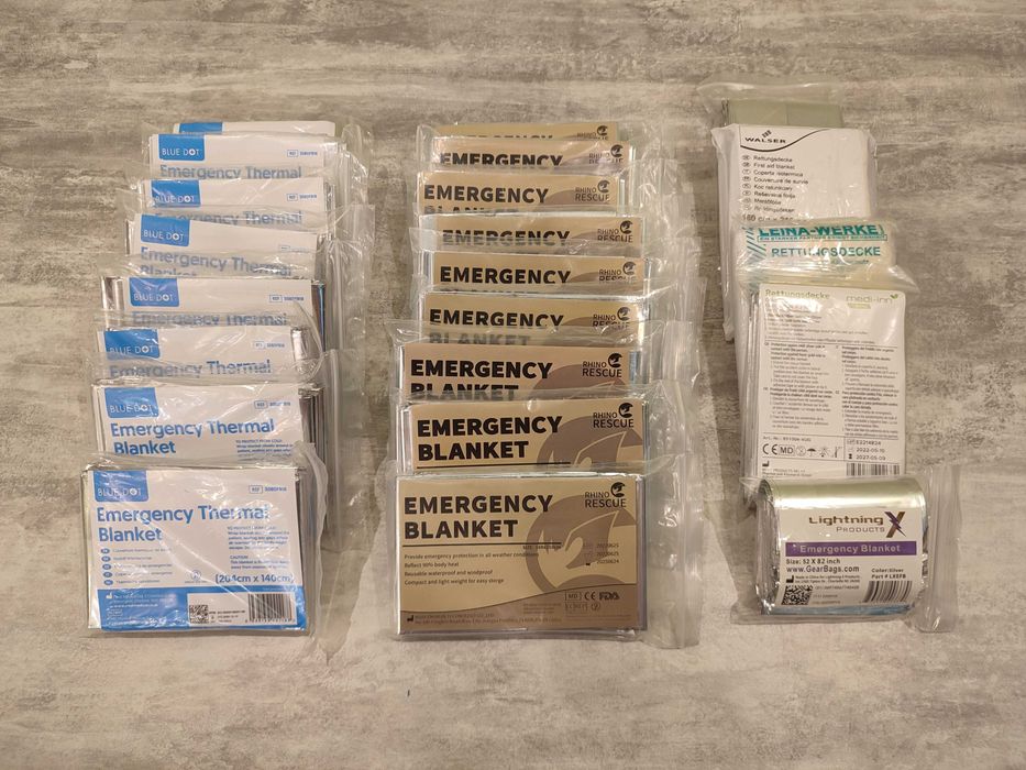 Аварійна термоковдра, рятувальна термо ковдра з фольги Rhino Rescue®, Blue Dot®
