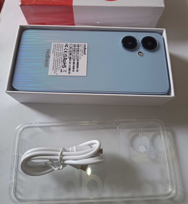 TLM Rebimi D5 128GB ROM novo na caixa Smartphone Android com cabo USB e capa