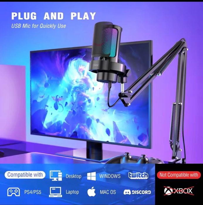 Mikrofon ze statywem fifne a8t