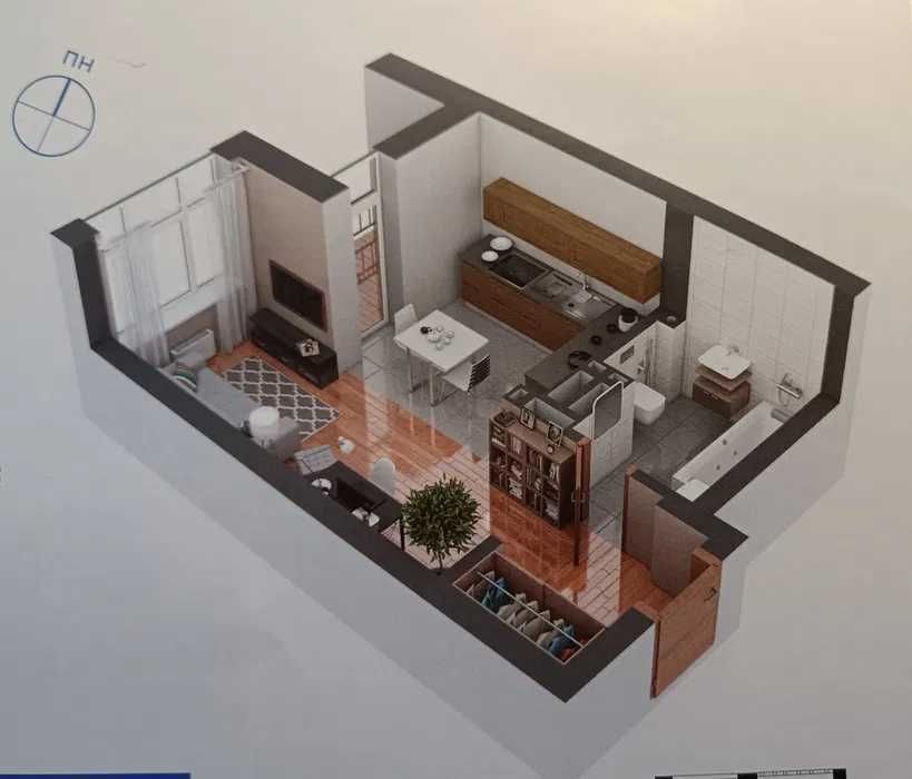 Буча  Продам  1-ю квартиру   ЖК Гранд Бурже вул.Лесі Украінки 3