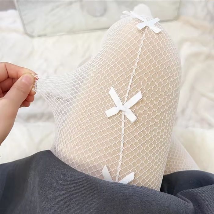 Трендовые ажурные колготы колготки сетка бантик бантик актуальные трен