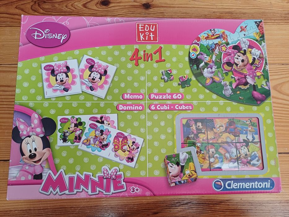 4 em 1 Minnie Clementoni - Puzzle, memória, dominó e cubos