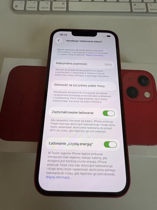 iPhone 13 256gb Red Idealny Bateria 100%