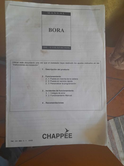 Caldeira Chappee aquecimento e AQS.