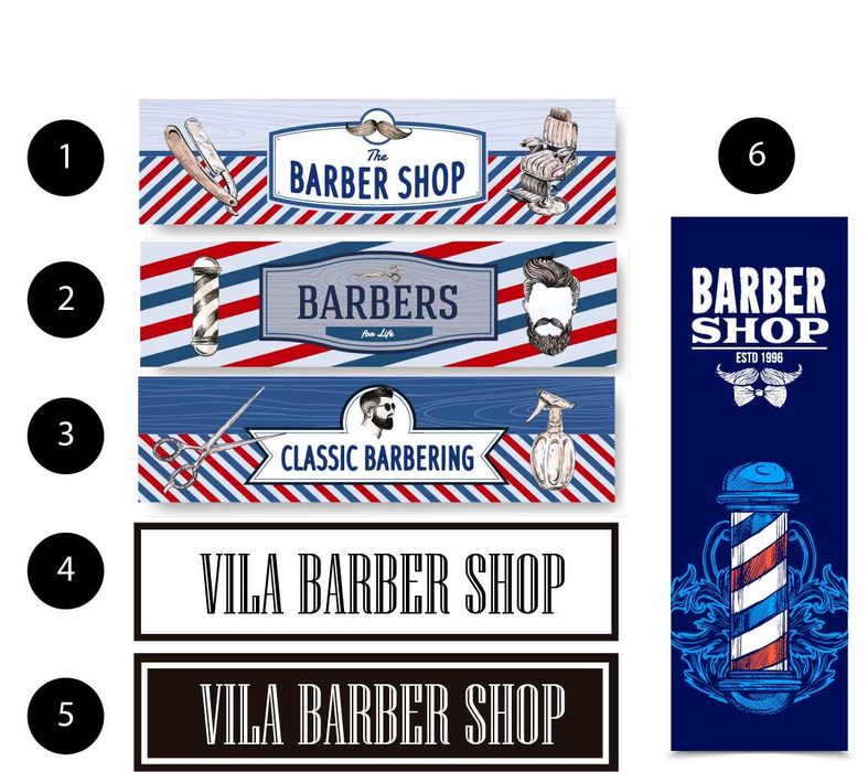 Painel em PVC 2 metros para Barbearia Vários Designs