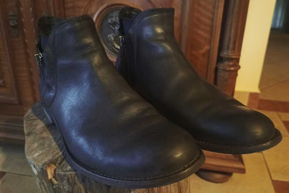 30 cm 45 46 Sztyblety Chelsea GINO ROSSI western zamek kowbojki czarne