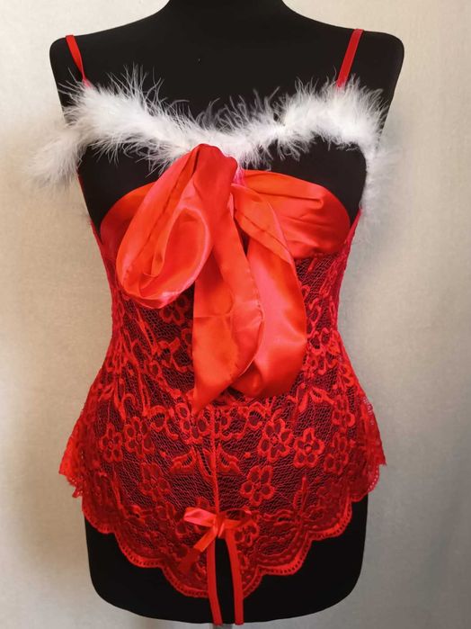 Koronkowe body z kokardą w dekolcie M / 38 / 10·Bardzo dobry