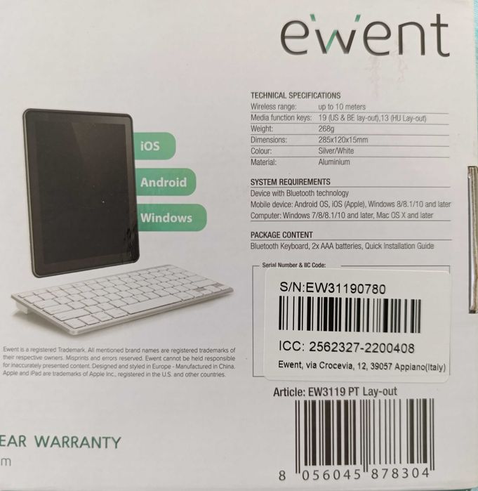 Bluetooth Keyboard64585321973634122
