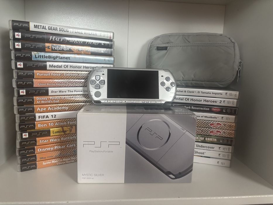 Zestaw PSP 3000 Silver 27 Gier Pudełko Kolekcjonerka 8 GB GWARANCJA