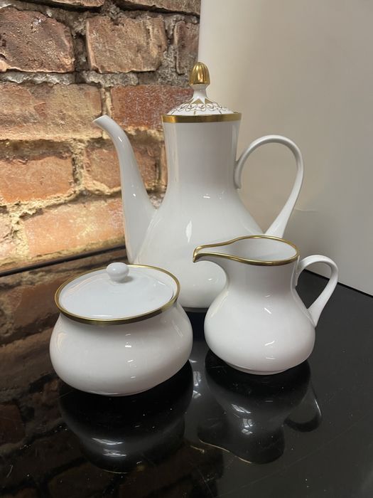 Stara porcelana WEIMER serwis kawowy dzbanek mlecznik cukiernica