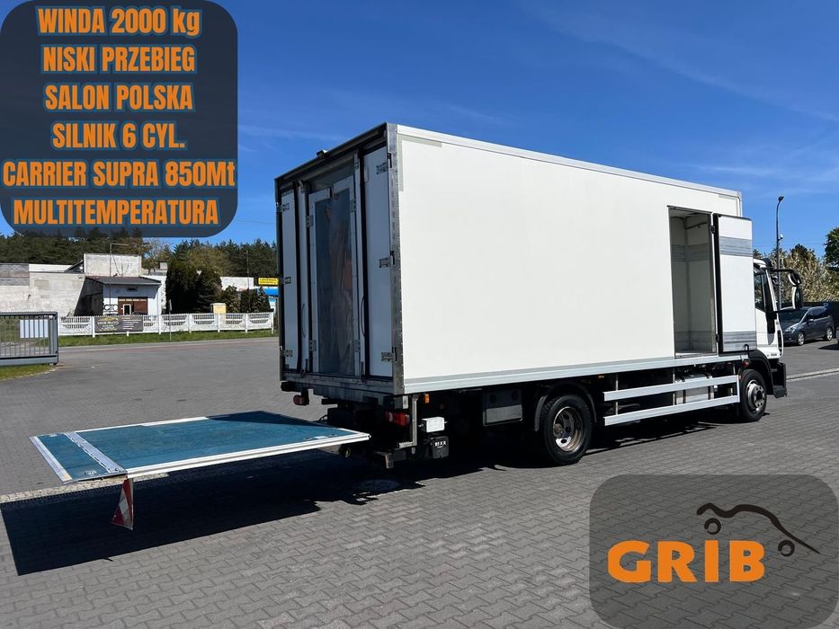 Iveco EUROCARGO 120E25 EURO 6 CHŁODNIA+WINDA+DRZWI+BOCZNE DRZWI 12.250 12-250 1225  nr.120 3-Komory SUPRA 850Mt P+T na Poduszkach Automat Mroźnia Salon PL