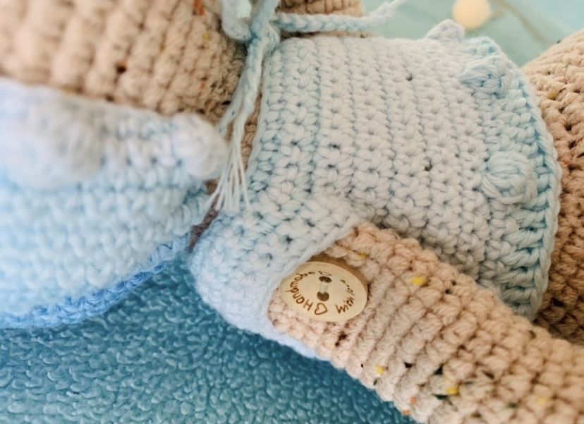 Вязаная игрушка амигуруми мишка ручная работа