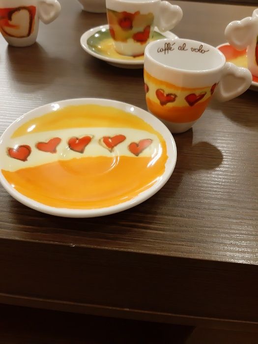 komplet filiżanek do kawy espresso 6 szt. + cukiernica
