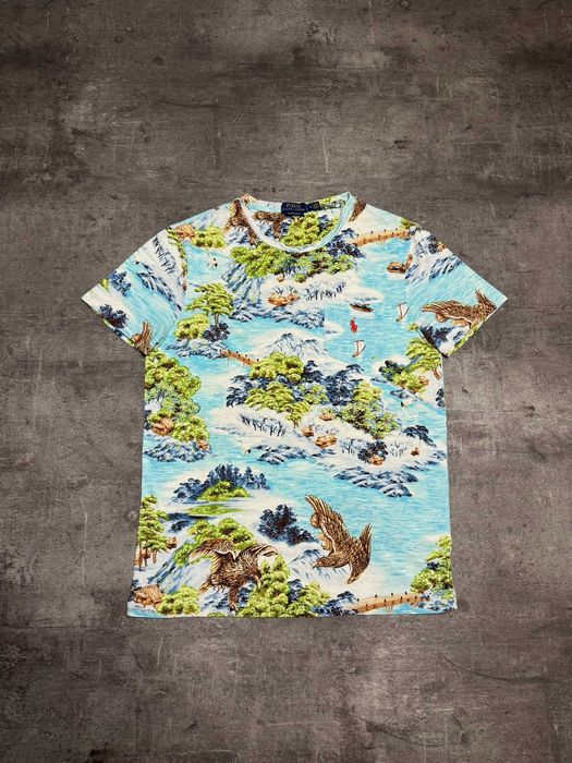Koszulka męska polo Ralph Lauren tropical-print t-shirt custom slim fit