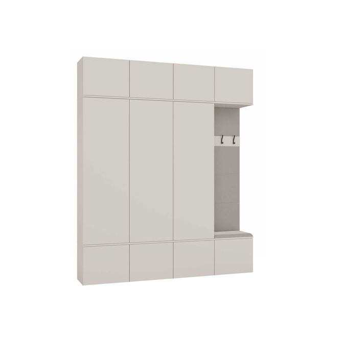 GARDEROBA HAGA IV 3SZ1W 3x Szafa + Wieszak Do Przedpokoju KASZMIR BEŻ