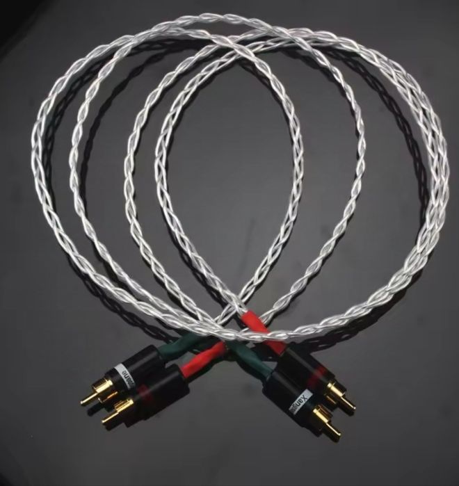 Kabel przewód audio HiFi 2xRCA Xangsane 30 cm 6N OCC Interconnect
