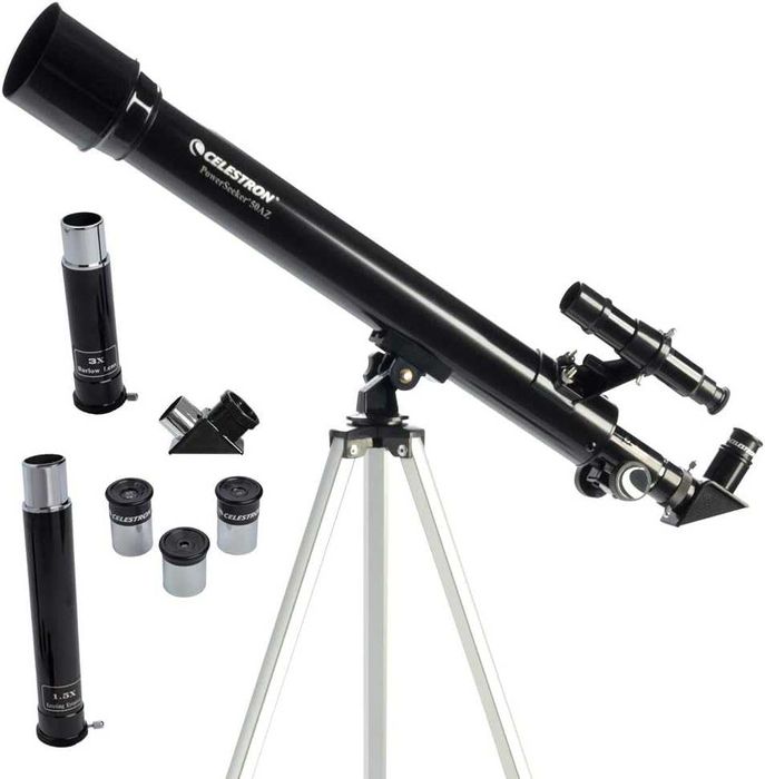 Teleskop refraktorowy Celestron 21039 PowerSeeker 50AZ, czarny NOWY