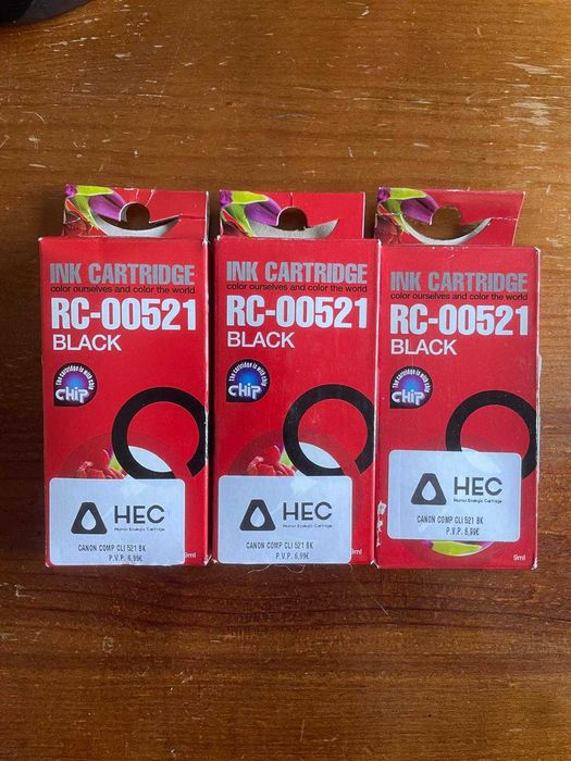 Five Canon PIXMA Ink Cartridges: 520 BK, 521 BK, and 521 Y64563861365763121