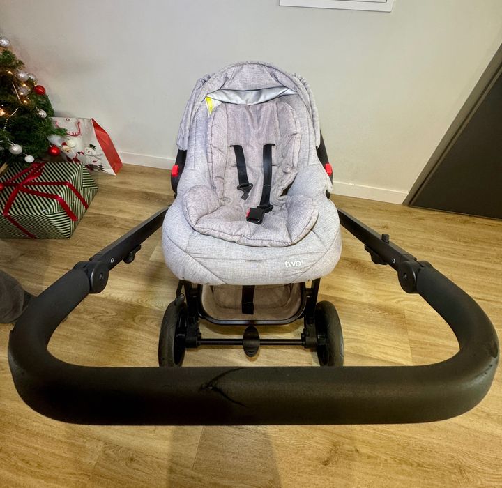 Carrinho Bebé 3 em 1 Asalvo Convertible Two+ 2 Bege COMPLETO