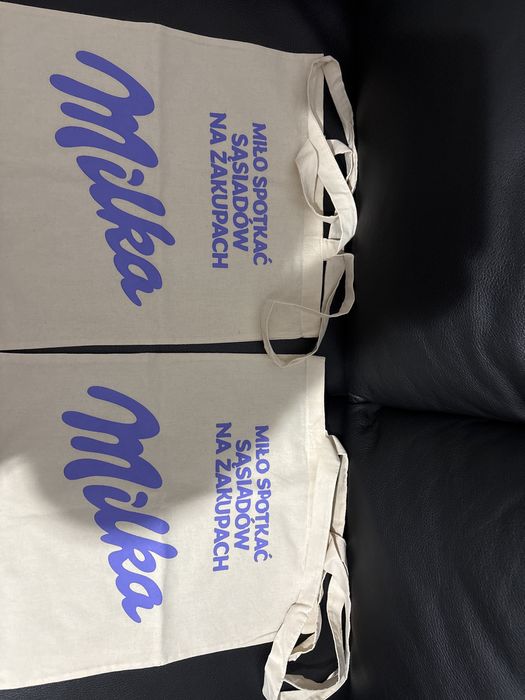 2 materiałowe torby na zakupy wysokość ok 42, szer ok 37 cm