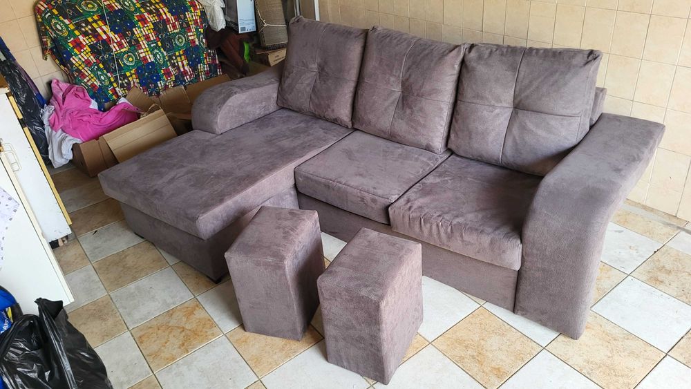 Sofá Chaise Long Cinza