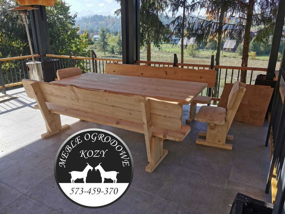 CENY DO KOŃCA LUTEGO Meble ogrodowe drewniane góralskie Lite drewno