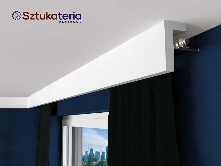 Sztukateria, kurtyna, maskownica, zabudowa karnisza