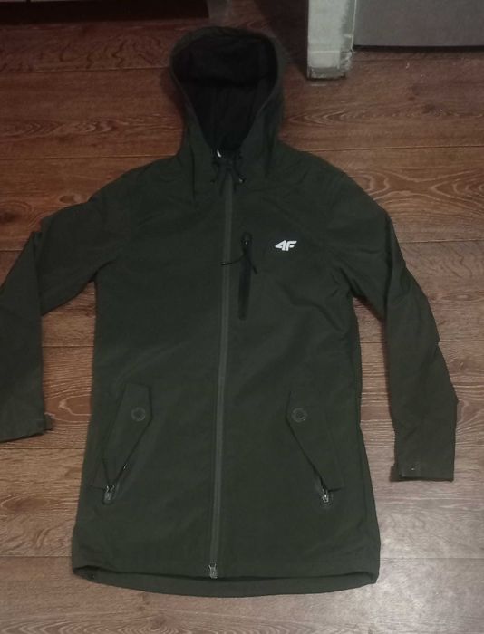 Długa kurtka Softshell parka 4F S damska jesienna przeciwdeszczowa