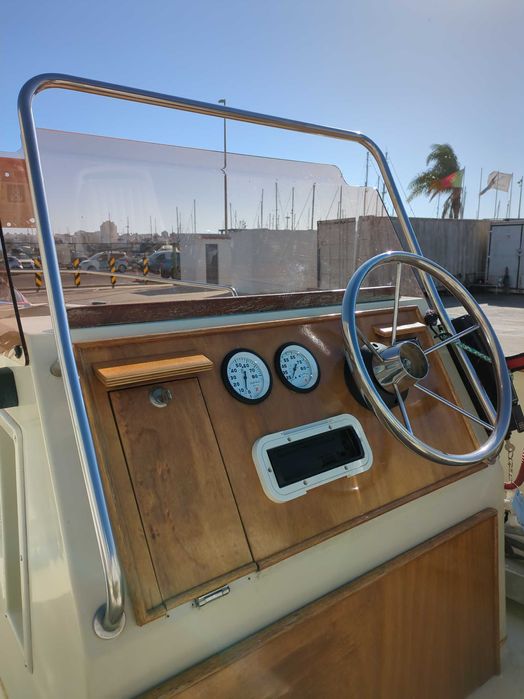 barco desportivo, barco de pesca com Mercury de 100 cv e reboque